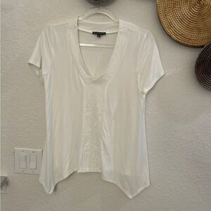 Adrianna Papell women's short-sleeve v-neck stretch top cream size M‎